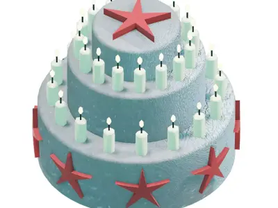 Games White Forest Cake Low-poly 3D model