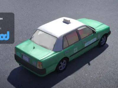 HK Taxi Green 3D model