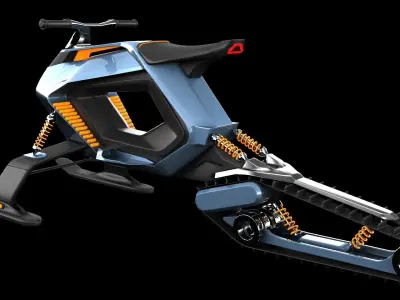 Snowmobile futuristic snow bike 3D model