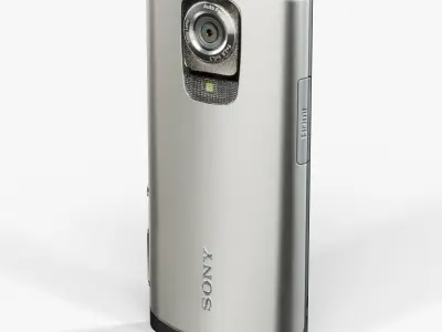 Sony MHS-TS55 Bloggie Live Silver pocket camcorder Low-poly 3D model