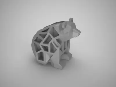 Geometric Bear Planter 3D print model