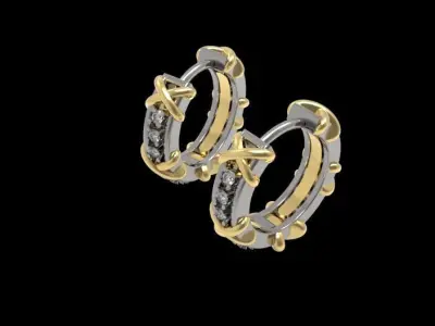 Sixteen Stone Hoop Earring 3D print model