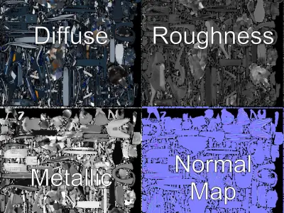 Snowmobile Model Pack for Winter Environments Low-poly 3D model