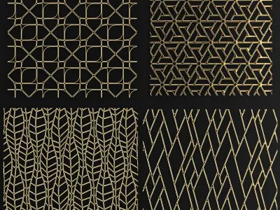 Collection of golden lattice 3D model
