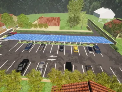 parking with solar panel 3D model
