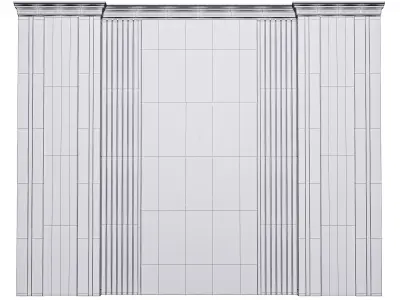 Decor wall with columns 3D model