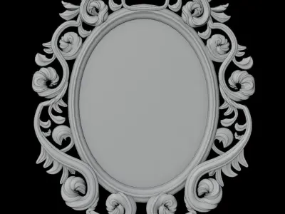 Old vintage mirror Free 3D model