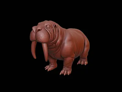Walrus Animal Sculpture 3D print model purchase