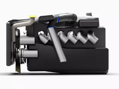 RB25DET Neo Engine Low-poly 3D model