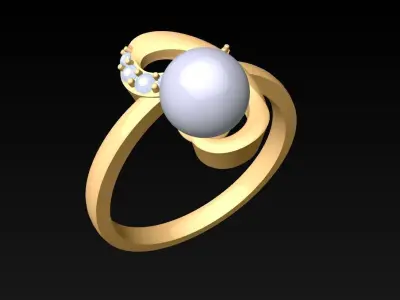 Pearl Ring - Womens Rings  - N717244 3D print model