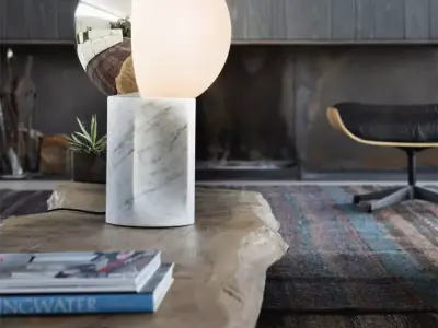 Minimalist Marble Table Lamp  Low-poly 3D model