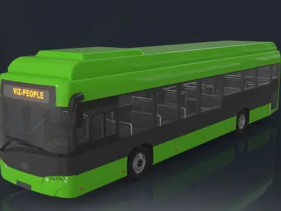 public transport vehicle tour bus Low-poly 3D model
