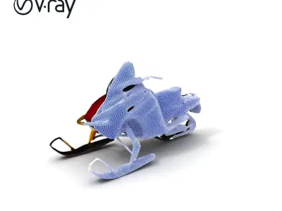 HighPerformance Snowmobile D Model Pack Low-poly 3D model