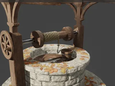 Stone Well Free low-poly 3D model