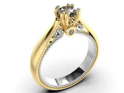 Diamond jewelry ring 3D print model
