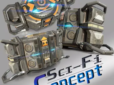 Sci fi device - Cyberpunk design - PBR   Low-poly 3D model