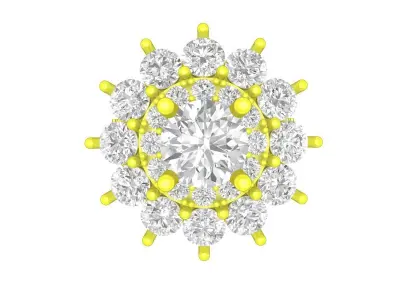 A7181 Luxury Diamond Flower Engagement Ring For Women 3D Model 3D print model