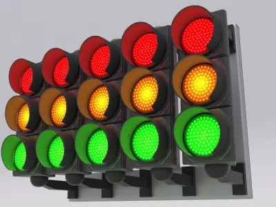 Race Start Lights 3D model