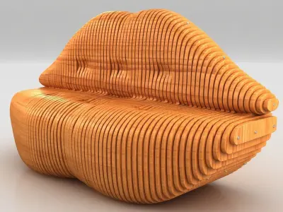 Parametric Lips Sofa 3D model