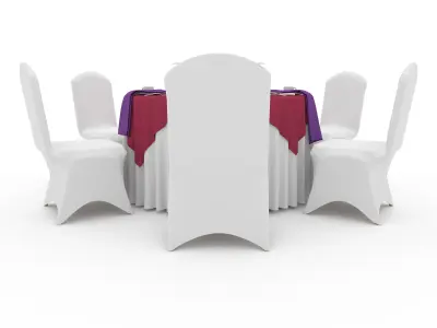 Banquet Table and Chair 34 3D model