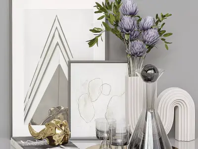 Decorative set-4 Low-poly 3D model