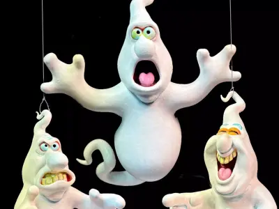 Funny Ghost Trio Halloween Decor stl Hanging Ornaments 3D print model