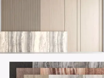 Decorative wall panel set 74 3D model