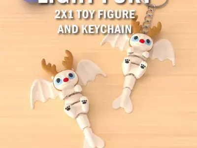 Reindeer Light Fury- articulated version and keychain 3D print model