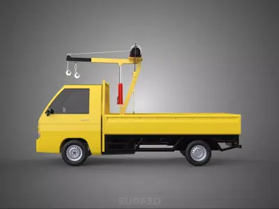 TRUCK PICKUP REMOTE ELECTRIC WINCH HOIST SWIVEL CRANE HOOK JIB 3D model