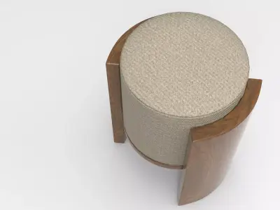 Huza Stool Low-poly 3D model
