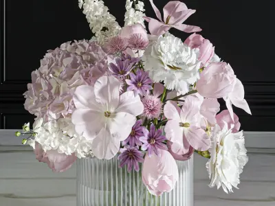 Flower Set 047 Pink flower 3D model