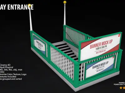 Subway Entrance - Street Props 3D model