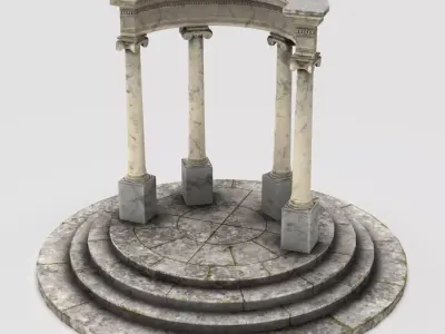 Neoclassical Circular Pavilion Low poly Low-poly 3D model