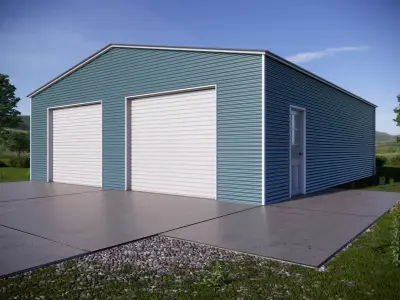 Carport Double Car Metal Garage 3D model