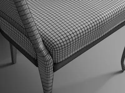 Classic Chair With Pattern Texture in Livingroom 3D model