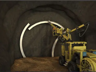 Tunnel Construction- Steel ribs process 3D model