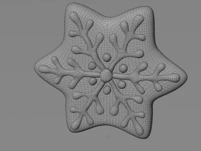 Gingerbread Star Cookie 3D Model - Christmas Holiday Dessert 3D model