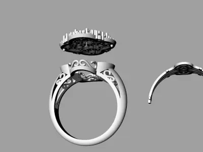 Jewelry Ring Gold 3D print model