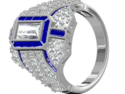 Antique Art Deco Engagement Ring 3 3D print model