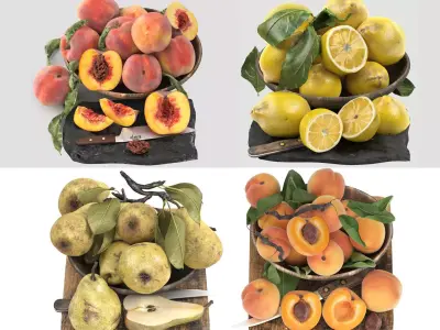 fruit set collection 04 3D model