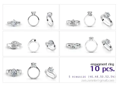 ENG SET 01 10 RINGS 5ringsize 3D print model