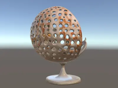 Perforated Metal Sphere Decor Model Pack Low-poly 3D model