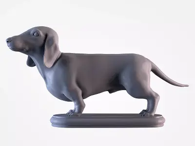Dachshund statue 3D print model
