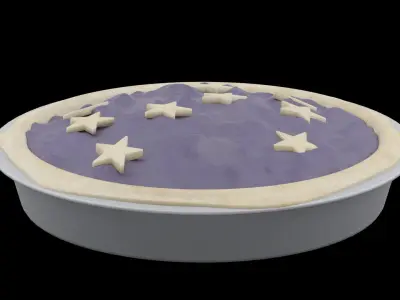 Blueberry Pie Low-poly 3D model