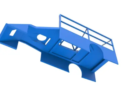 Shell of Asphalt Modified stock car with side wing Scale 1 to 25 3D print model