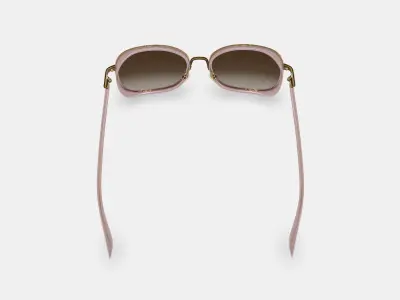 Fernanda Sunglasses in Antique Rose with Polished Gold 3D model