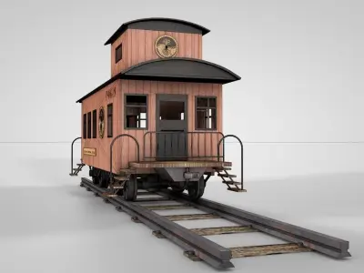 Western Caboose Wagon 3D model