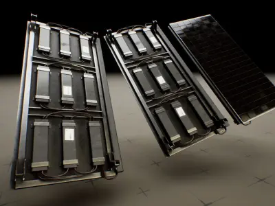 Solar Battery Low-poly 3D model