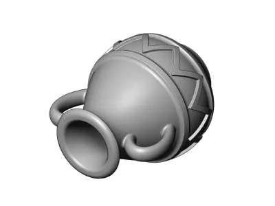 Triangular pattern vintage urn and vase 3D print model