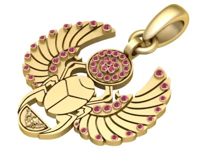 Scarab Wings Pendant 3D Printable mODEL  3D print model